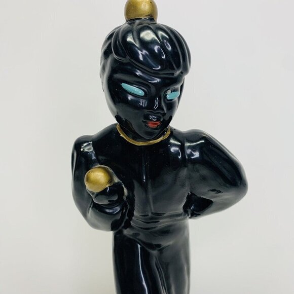 Vintage Black Americana Claytonware Chalkware Figurine Women Dancer MCM 10" - Picture 2 of 14